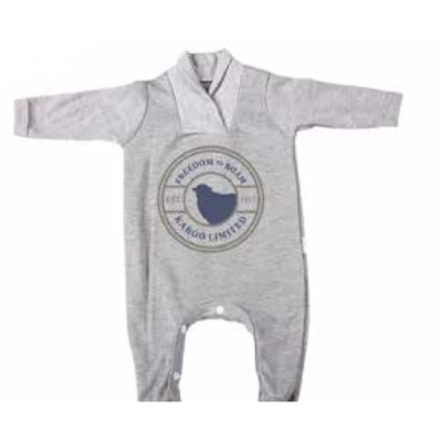 Grey M Cross over Babygrow